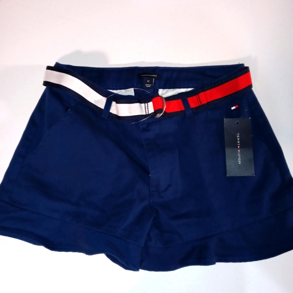 2 pairs of New Size 12 girls shorts Tommy Hilfiger and crayon ivy